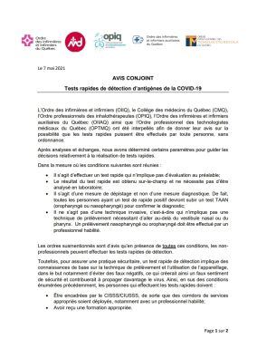 Avis Conjoint Tests Rapides Covid 20210507 Copier1