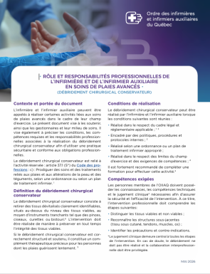 Rôle et responsabilités professionnelles