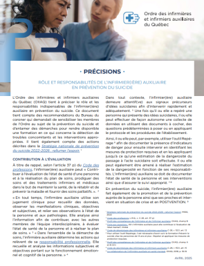 Couverture Precision Role Suicide